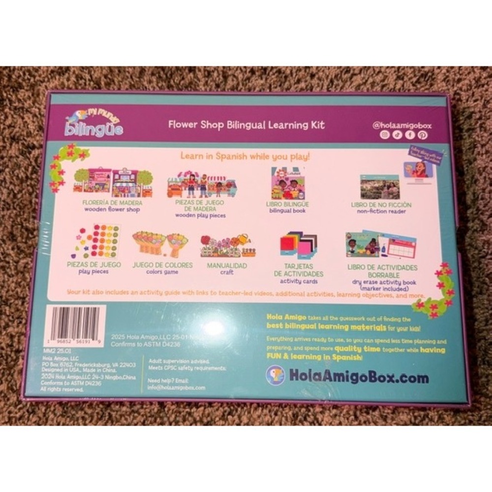 Hola Amigo Floreria Hello Flower Shop Bilingual Spanish English Learning Kit New - Picture 2 of 2